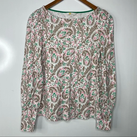 Boden Floral Paisley Long Sleeve Top Size 4 - Picture 3 of 8